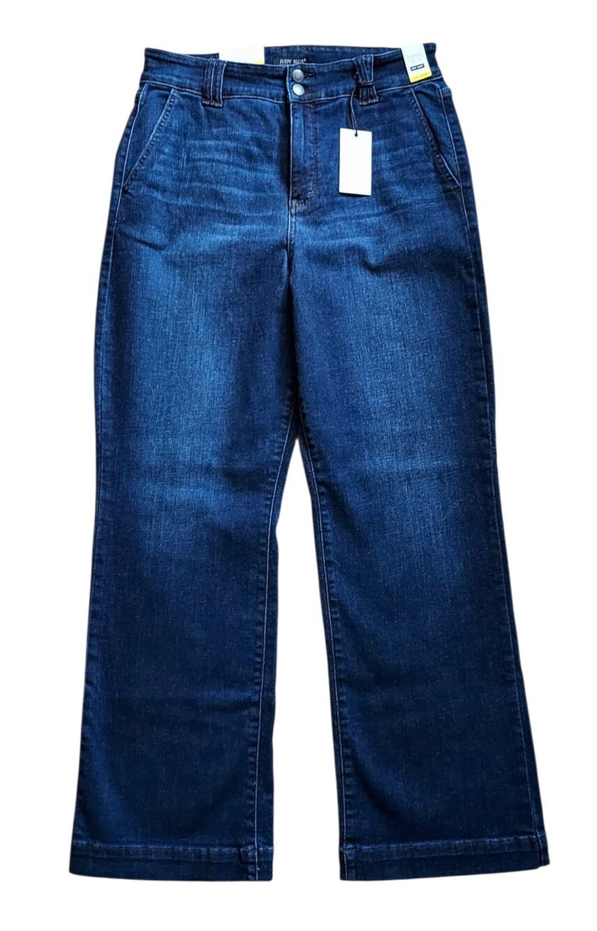 NEW Judy Blue High Society Women's High Waist Trouser Leg Denim Jeans Sz 13 SHRT